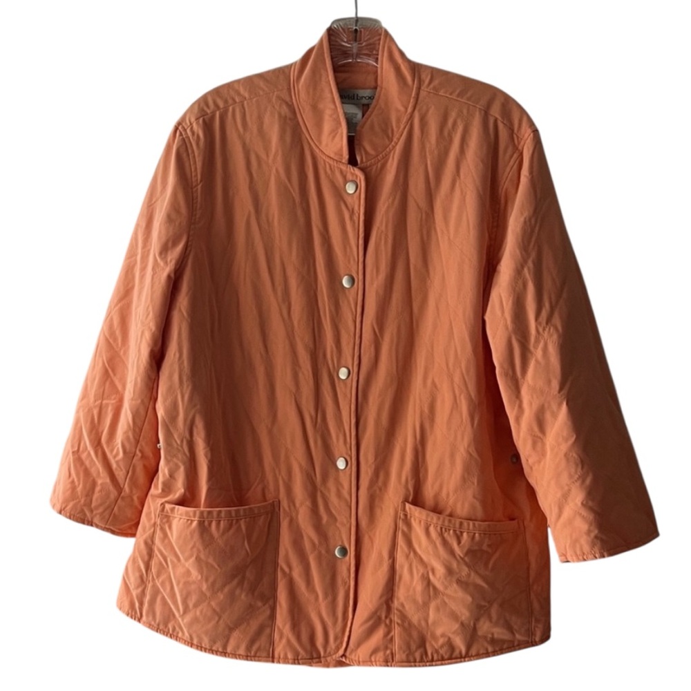 David Brooks Women's Quilted Jacket Orange Size XL EUC Casual Fall